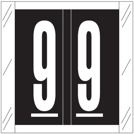 Tabbies Numeric Label - 11500 Series (Rolls) - 9 - Black