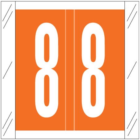 Tabbies Numeric Label - 11500 Series (Rolls) - 8 - Orange