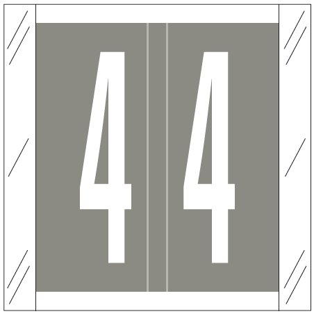 Tabbies Numeric Label - 11500 Series (Rolls) - 4 - Gray