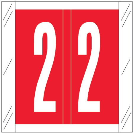 Tabbies Numeric Label - 11500 Series (Rolls) - 2 - Red