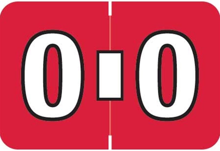 Colwell Jewel Alphabetic Labels - COAM Series (Rolls) O- Red