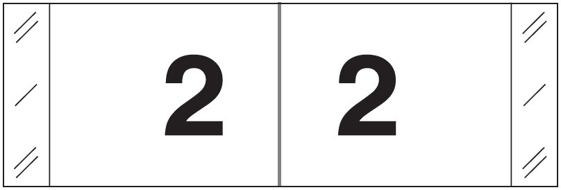 Tabbies Numeric Label - 11830 Series (Rolls) - 2 - Black/White
