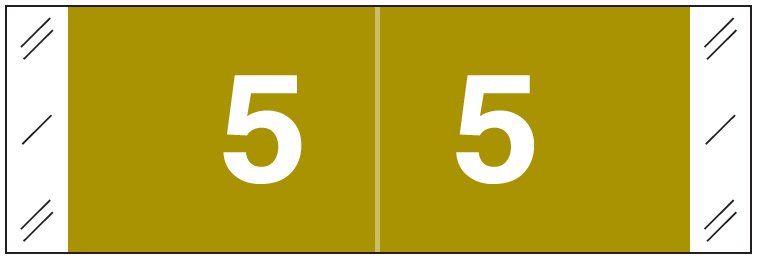 Tabbies Numeric Label - 11850 Series (Rolls) - 5 - Gold