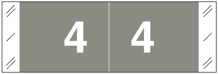 Tabbies Numeric Label - 11850 Series (Rolls) - 4 - Gray
