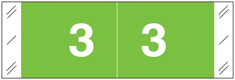 Tabbies Numeric Label - 11850 Series (Rolls) - 3 - Lt. Green