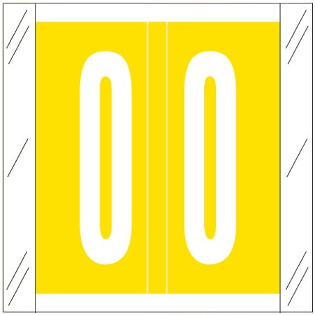 Tabbies Numeric Label - 11500 Series (Rolls) - 0 - Yellow