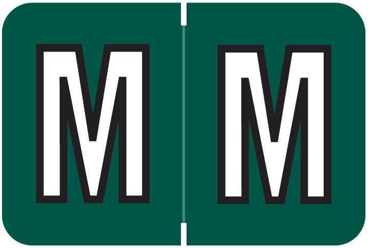 Barkley Systems Alphabetic Labels - FABEM Series (Rolls) MM- DK Green