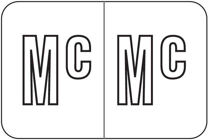 Barkley Systems Alphabetic Labels - FABEM Series (Rolls) MC- White