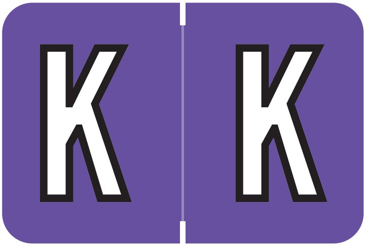 Barkley Systems Alphabetic Labels - FABEM Series (Rolls) K- Purple