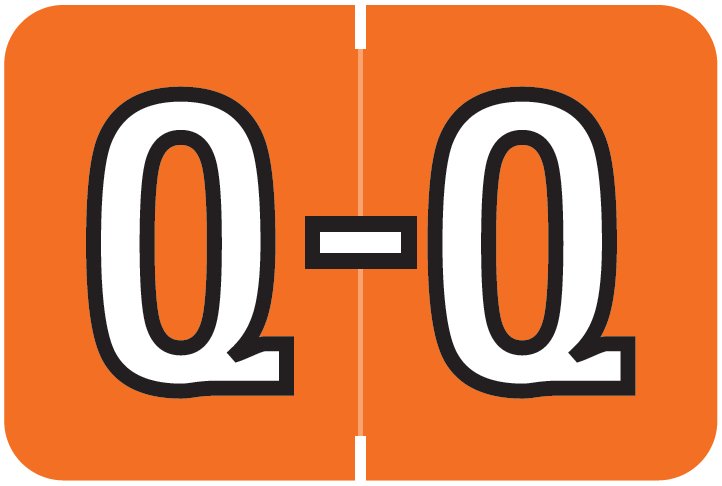 Barkley Systems Alphabetic Labels - FABEM Series (Rolls) Q- Dk. Orange