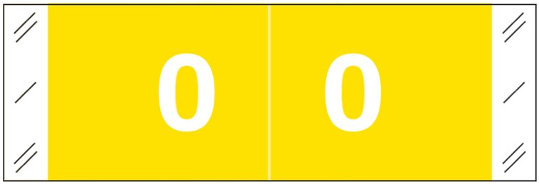 Tabbies Numeric Label - 11850 Series (Rolls) - 0 - Yellow