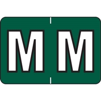 Barkley Systems Alphabetic Labels - FABKM MAP Packs (Sheets) "M"- Green - 1" H x 1-1/2" W - 225 Labels Per Pack