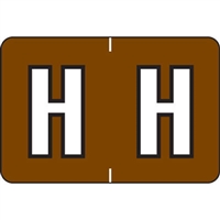 Barkley Systems Alphabetic Labels - FABKM MAP Packs (Sheets) H- Brown - 1" H x 1-1/2" W - 225 Labels Per Pack