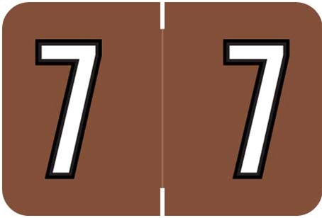 Barkley Systems Numeric Label - FNBKM Series (Rolls) - 7 - Brown