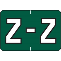 Barkley Systems Alphabetic Labels - FABKM Series (Rolls) Z- Dk. Green