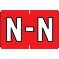 Barkley Systems Alphabetic Labels - FABKM MAP Packs (Sheets) N- Red - 1" H x 1-1/2" W - 225 Labels Per Pack