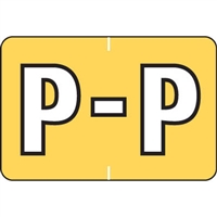 Barkley Systems Alphabetic Labels - FABKM MAP Packs (Sheets) P- Yellow - 1" H x 1-1/2" W - 225 Labels Per Pack