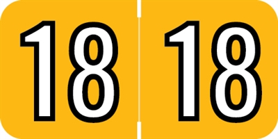 Barkley Yearband Label (Rolls of 500) - 2018 - Yellow/Black - BKYM Series - Laminated