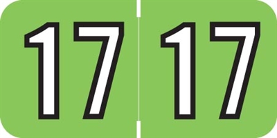 Barkley Yearband Label (Rolls of 500) - 2017 - Lt. Green/Black -  3/4"H x 1-1/2" W- BKYM Series - Laminated