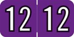 Barkley Yearband Label (Rolls) 500 - 2012 - Purple/Blk-  3/4"H x 1-1/2" W - BKYM Series - Laminated