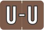 Barkley Systems Alphabetic Labels - FABKM Series (Rolls) U- Brown