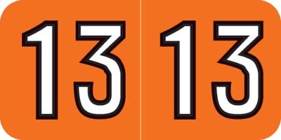 Barkley Yearband Label (Rolls) 500 - 2013 - Orange/Blk - Laminated
