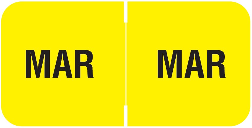 Barkley Systems Month Designation Labels -  FMBLM Series (Rolls) - March/Yellow
