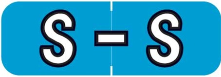 Barkley Systems Alphabetic Labels - BAAM Series (Rolls) S- Blue