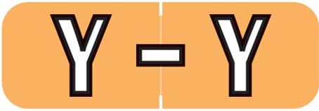 Barkley Systems Alphabetic Labels - BAAM Series (Rolls) Y- Lt. Orange