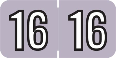 Barkley Yearband Label (Rolls of 500) - 2016 - Lavender - BAYM Series - Laminated