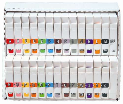 Barkley Systems Alphabetic Labels - BAAM Series (Rolls) A-Z Set with tray