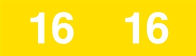 Ames Colorfile Yearband Label (Rolls of 1000) - 2016 - Yellow - ASYP Series - Unlaminated