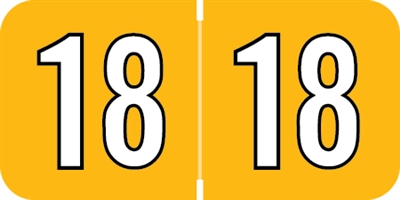 Amerifile Yearband Label (Rolls of 500) - 2018 - Orange - ARYM Series - Laminated