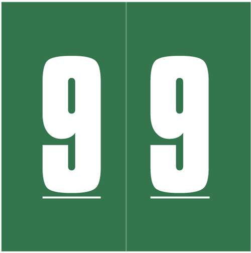 Ames Numeric Labels - L-A-00178RLP Series (Rolls) - 9 - Green