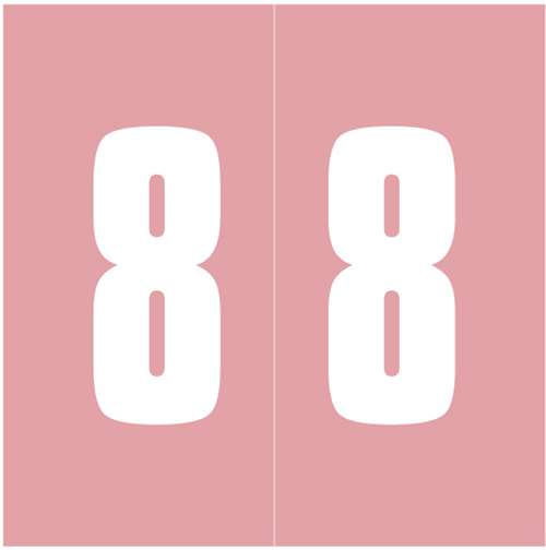 Ames Numeric Labels - L-A-00178RLP Series (Rolls) - 8 - Pink