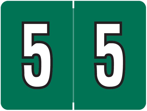 Datafile Numeric Labels - AL8700 Series (Rolls) - 5 - Dk. Green