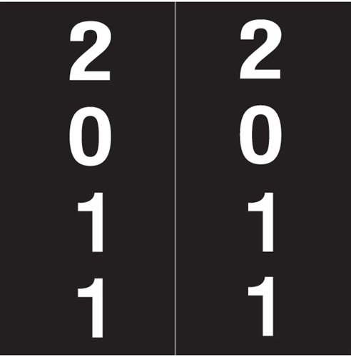 IFC Yearband Label (Rolls of 500)  - 2011 - Black - Laminated