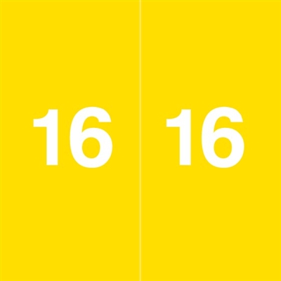 Ames Colorfile Yearband Label (Rolls of 500) - 2016 - Yellow - AEYM Series - Laminated