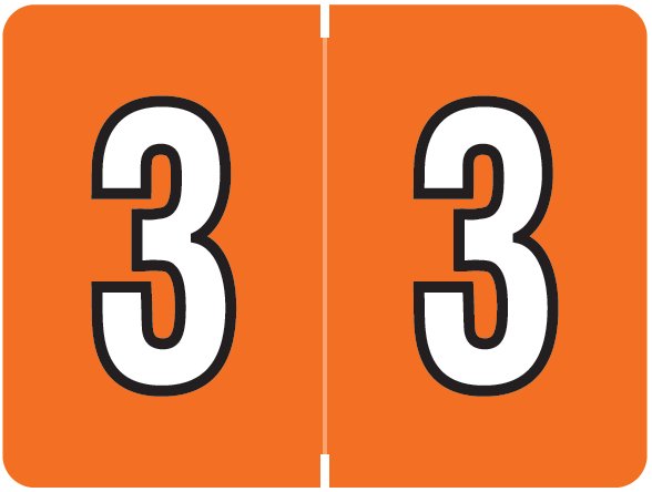 Datafile Numeric Labels - AL8700 Series (Rolls) - 3 - Dk. Orange
