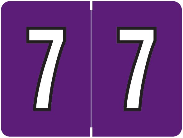 Datafile Numeric Labels - AL8700 Series (Rolls) - 7 - Purple