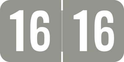 Acme Yearband Label (Rolls of 500) - 2016 - Gray - ACYM Series - Laminated