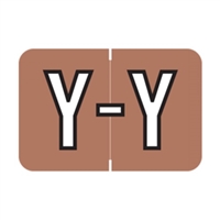 Barkley Systems Alphabetic Labels - ACPM Series (Rolls) Y - Cocoa
