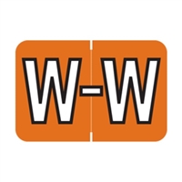 Barkley Systems Alphabetic Labels - ACPM Series (Rolls) W - Tangerine