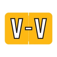 Barkley Systems Alphabetic Labels - ACPM Series (Rolls) V - Amber