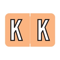 Barkley Systems Alphabetic Labels - ACPM Series (Rolls) K - Peach