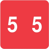 ACME Numeric Labels - ACNM Series (Rolls) - 5 - Red