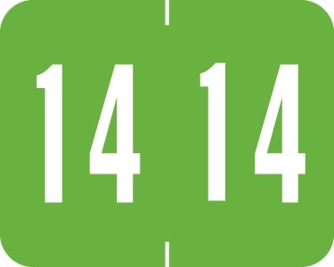 TAB Yearband Label - 1309 Series (Rolls) - 2014 - Lt. Green