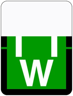 TAB Alphabetic Labels - 1307 Series (Rolls) W- Dk. Green
