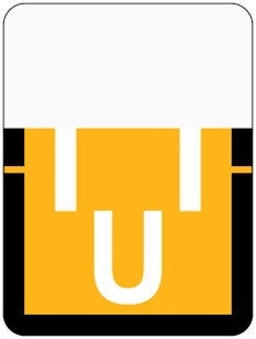 TAB Alphabetic Labels - 1307 Series (Rolls) U- Lt. Orange