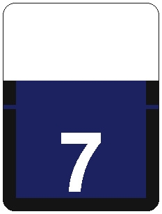 TAB Numeric Label - 1306 Series (Rolls) - 7 - Dk. Blue